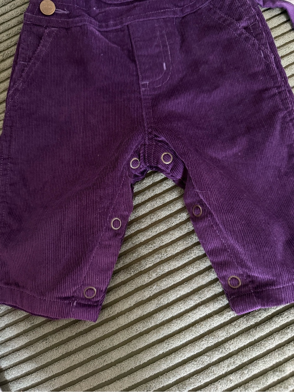 Carhartt Purple Corduroy Overalls with Gray Horse Bodysuit - Picture 10 of 13